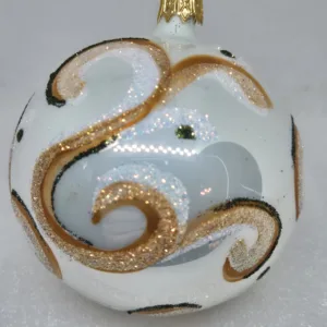 Koule 8cm bílý porcelán ornament iris