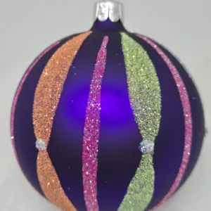 Koule 8cm fialová mat ornament iris